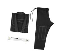 harayaa Kimono Jiu Jitsu Uniforme Brésilien Ensemble Veste Pantalon Ceinture Tissu Respirant Léger Couture Confortable Souple Adapté à Tous Entraînement, Noir