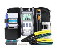 harayaa Kit d'Assemblage Coffret Outils Fibre Préparation Extrémité Test Lumière avec Visuel Compteur Optique Scribe Pince Pochette Adapté aux Installations Atelier, Kit 6S