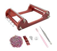 harayaa Kits de métier à Tisser de Perles en Bois, Machine à Tricoter, Démarrage de Tissage de Perles, Accessoires pour Collier à Faire soi-même (26cmx20.5cm)