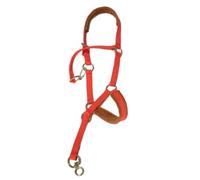 harayaa Licol pour Cheval Licol Harnais Filet Réglable en Sangle Tressée Rembourré Bouclerie Renforcée Ajustement Sécurisé Point de Fixation pour la Longe, Rouge