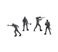 harayaa Lot 4 figurines miniatures en résine à l'échelle 1:64 pour dioramas, accessoires et décors, idéales pour la création micro-scènes et