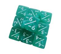 harayaa Lot de 10 Dés Numériques éducatifs pour Addition et Soustraction Mathématiques, Outils Pédagogiques pour Les Mathématiques, 6 Faces, 16 Mm, Vert