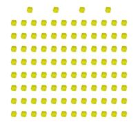 harayaa Lot de 100 Dés en Acrylique, Blocs de Construction de 0,39 Pouce, Jouets Empilables à Faire Soi-même, Jouets D'entraînement Sensoriel, Jeu de Soci, Jaune