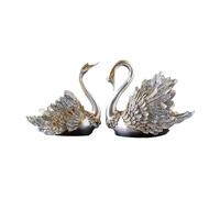 harayaa Lot de 2 Figurines de Cygnes, Ornements élégants, Centres de Table, Cadeau d'amour, Décoration pour La Maison Ou Le Bureau, Statuette, Argent