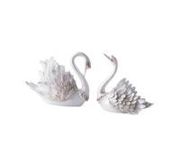 harayaa Lot de 2 Figurines de Cygnes, Ornements élégants, Centres de Table, Cadeau d'amour, Décoration pour La Maison Ou Le Bureau, Statuette, Blanc