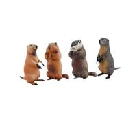 harayaa Lot de 4 Figurines D'action Marmotte, Modèles D'animaux Simulés, Statues D'animaux Sauvages En Cadeau