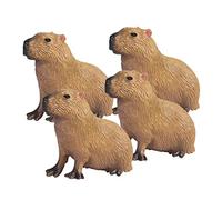 harayaa Lot de 4 Figurines de Capybara Réalistes, Jouets et Figurines D'animaux, Figurines de Capybara, Jouet éducatif pour Décorer Un Gâteau, Une Table D