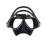 harayaa Lunettes de Plongée Masque de Snorkeling Lunettes de Nage Lunettes sous-Marine avec Faible Volume Deux Verres et Sangle Ajustable Jupe Silicone , Argent Et Noir