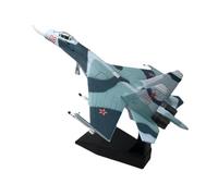 harayaa Maquette D'avion de Chasse SU-27 Au 1/, Jouet Miniature de Collection avec Métal, Idéale pour Le Bureau Ou Le Salon, socle noir