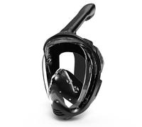 harayaa Masque de Plongée Intégral Étanche avec Tuba Sec Lunettes Visor Dôme Joint en Silicone Confortable Large Champ de Vision Système de Respiration, Noir, S Enfants De 6 À 12 Ans