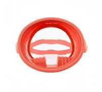 harayaa Masque de Plongée Vue Panoramique Lunettes Tuba Visage Intégral Vitre Unique Claire en Verre Trempé Anti-buée Joint Étanche en Silicone Réglage Précis , Rouge Corail