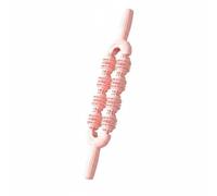 harayaa Massage Thérapie Roller Rouleau Musculaire Bâton Massage Outil Automassage Deep Tissue à Double Rangée avec Huit Roues Rotatives Surface à Picots, Rose