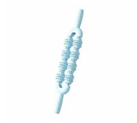 harayaa Massage Thérapie Roller Rouleau Musculaire Bâton Massage Outil Automassage Deep Tissue à Double Rangée avec Huit Roues Rotatives Surface à Picots, Bleu
