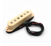 harayaa Micro Guitare Électrique Micro Empilé Micro Anti Bruit Micro pour Remplacement Pièces Alnico 8 Flexibilité de Câblage avec Quatre Conducteurs Sortie, Jaune