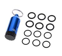 harayaa Mini Bouteille de Plongée Miniature avec Porte-clés, Anneau, Tube de Plongée avec Joint Torique en Caoutchouc et Outil en Laiton pour Retirer, Bleu