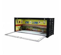 harayaa Mini Garage Miniature Conteneur Atelier Réparation Diorama Présentoir Maquette Stockage Devant Décor de Bureau Scènes, Version Éclairée De L Atelier De Réparation De Conteneurs G