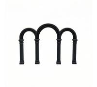 harayaa Mini he Miniature Décor Maquette Accessoire Support Style Européen à Trois Ouvertures en et Base Moulurée Lignes Structurées Soignées Convient à Mise, Noir, 12.9 20.4cm