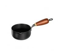 harayaa Mini Poêle à Frire en Fonte Poêle Casserole Marmite Poêlon Corps Profond Bec Verseur Contrôle Facile sans Revêtement Utilisable sur et Induction, 12cm Sans Couvercle
