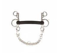 harayaa Mors Pelham Cheval Barre Droite en Caoutchouc Bouches Acier Inoxydable Combinant Confort Contrôle pour Entraînement Compétition Équitation Usage Professionnel 135mm