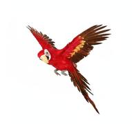 harayaa Oiseau Décoratif Design Modèle Perroquet Figurine Artisanale en Mousse et Plumes Allure Touche Vivante Composition Légère Adapté à Festivals Décoration d'Appartement, Rouge, Rouge, 45 Cm