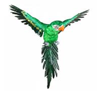harayaa Oiseau Décoratif Design Modèle Perroquet Figurine Artisanale en Mousse et Plumes Allure Touche Vivante Composition Légère Adapté à Festivals Décoration d'Appartement, Vert, Vert, 45 Cm