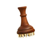 harayaa Peigne de massage manuel en bois à 29 dents en laiton pour adultes, idéal pour les, les tissus profonds, le travail au bureau, la gua sha, Image Sans Intérêt
