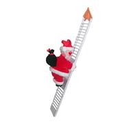 harayaa Père Noël Ornement Grimpeur Échelle Électrique Plastique Figurine Adaptée à la Décoration de Maison Arbre de Noël Festivité