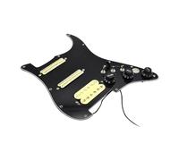 harayaa Pickguard Pickup Guitare Électrique Pickguard Électronique Double Piste Intégré Accessoires Assemblage Réparation Instrument à Cordes Design, noir et jaune