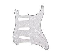 harayaa Pickguard SSS Plaque Pickguard Guitare Électrique 3 Couches Support SSS en PVC Celluloïd 11 Vis Adaptée pour Guitare Moderne Américaine et Mexicaine, Perle blanche