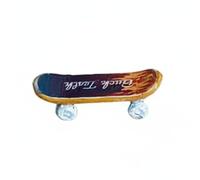 harayaa Planche à roulettes Miniature Maquette Mini Planche Figurine Accessoire Résine Réaliste Détails de Pont Essieu et Roues pour Diorama Échelle 1 64, Marron Clair