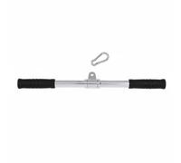 harayaa Poignée d'Entraînement Fitness Barre Droite Accessoire de Musculation pour Poulie Haute Acier Chromé Manchon Texturé Rotation à 360 pour Tractions