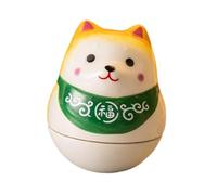 harayaa Porcelain Dog Shiba Inu Danda Tumbler .5x3.5x4cm Decoration de Table de Dessins Animés, Jaune Vert