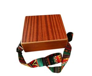 harayaa Portable Cajon Drum Cajon Percussif Box Drum Tambour à Main Instrument à Percussion en Bois avec Sangle Épaule Confort Deux Trous Sonores Avant Dessus
