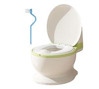 harayaa Pot de Bébé Réaliste avec Bouton de Chasse D'eau Antidérapant, Siège de Toilette de Transition pour Enfants de 0 à 7 Ans. Convient Aux Chambres D&, Siège en PVC vert