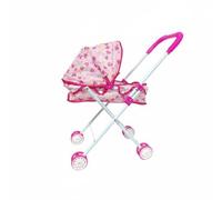 harayaa Poussette pour Enfants Poussette d'Imitation Landau Accessoire Poupée Maniable Pliable Canopée Rétractable Roulage Facile Adaptée Jeu Éducatif Activités Sociales Sortie, S Roue+Coeur+Chariot