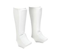 harayaa Protège Tibias Arts Martiaux Protège Tibia Protège Jambe Protège Pied Manchon Coton Respirant Résistant à l'usure avec Bords Renforcés Convient aux, Array, Blanc, XS