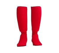 harayaa Protège Tibias Arts Martiaux Protège Tibia Protège Jambe Protège Pied Manchon Coton Respirant Résistant à l'usure avec Bords Renforcés Convient aux, Array, Rouge, L