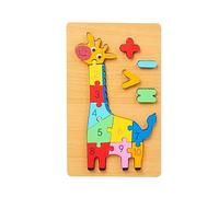 harayaa Puzzle En Bois pour Enfants de 3 Ans et Plus, Idéal pour Trier Les Formes et Les Chiffres. Ce Puzzle En Bois, D'origine Animale, Est Un, girafe