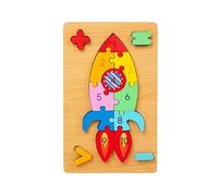 harayaa Puzzle En Bois pour Enfants de 3 Ans et Plus, Idéal pour Trier Les Formes et Les Chiffres. Ce Puzzle En Bois, D'origine Animale, Est Un, fusée