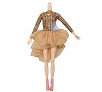 harayaa Robe pour Poupée Ensemble Haut à Paillettes Jupe en Tulle Tenue Longues Manches Col Ajouré Pendentif Doublure Souple Matériau Tissu Adaptée au Jeu de , I1