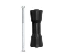harayaa Rouleau de Remorque Bateau Roue de Remorque de Quille en Sablier Matériaux Caoutchouc et Métal pour Durabilité Aide Centrage du Coque, Noir, Long Rouleau avec Vis