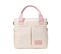 harayaa Sac à Langer Sac Besace Organisé Ouverture Zippée Poches Extérieures Compartiment Latéral Textile Oxford Polyester Nylon Fixation Poussette Adapté aux, Rose Pêche