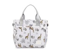 harayaa Sac à Langer Sac Besace Organisé Ouverture Zippée Poches Extérieures Compartiment Latéral Textile Oxford Polyester Nylon Fixation Poussette Adapté aux, Zoo