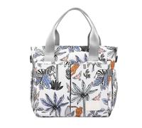 harayaa Sac à Langer Sac Besace Organisé Ouverture Zippée Poches Extérieures Compartiment Latéral Textile Oxford Polyester Nylon Fixation Poussette Adapté aux, Forêt Sangle Argentée