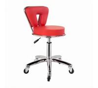 harayaa Siège de Coiffure Professionnel Chaise de Salon Tabouret Esthétique Fauteuil Maquillage avec Rembourrage Confort Soutien du Dos Base à Cinq Roues, Rouge