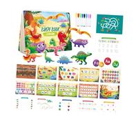 harayaa Small Children Sticker Book Calm Book Book Education Fine Motor Motor Interactive Interactive Interactive Learning Tool pour La Maternelle, Thème Des Dinosaures