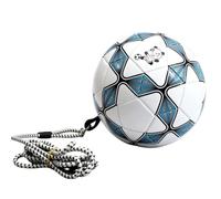 harayaa Soccer Ballon de Football à Rebond avec Cordon Ajustable Noir et Blanc Coque PU Épaissie et Bladder Fiable Perfection du Contrôle et des Appuis Adapté, Bleu