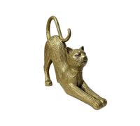 harayaa Statuette Chat Décorative Figurine Chat Ornement Chat Sculpture Chat Résine Aspect Ciselé Finition Miroitante Style Moderne Classique Adaptée au Salon Bureau Entrée Chambre