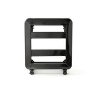 harayaa Support de Plante Rectangulaire Chariot Pot Fleur Base Mobile Plateau Plante Support Roulant Cadre Métallique Robuste avec Arrondis Convient au, 35 35cm, Noir