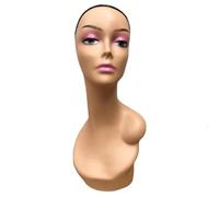 harayaa Support Perruque en Plastique Épuré | Polyvalent, Mannequin Présentation Épaules, Robuste, Forme Tête D'exposition, Coiffeurs, Merchandisers présentatio, Marron Gauche 2